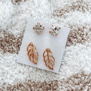 fashion feather stud earrings